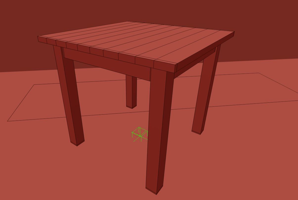 Rustic Kitchen Table 3D model_3