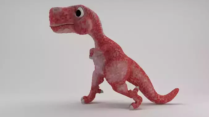 Rigged and Animated Cartoon Dinosaur 3D model