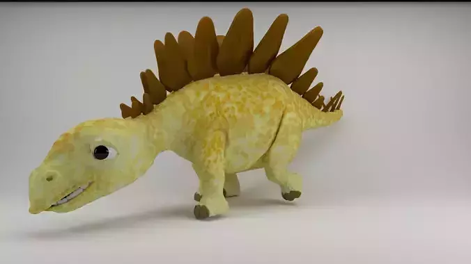 Rigged and Animated Cartoon Dinosaur 3D model