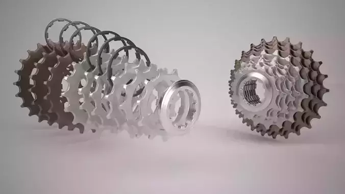 Road Bike Sprocket Set 3D model