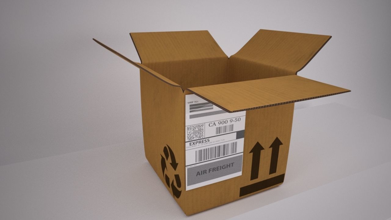 Cardboard Box 3D model_2