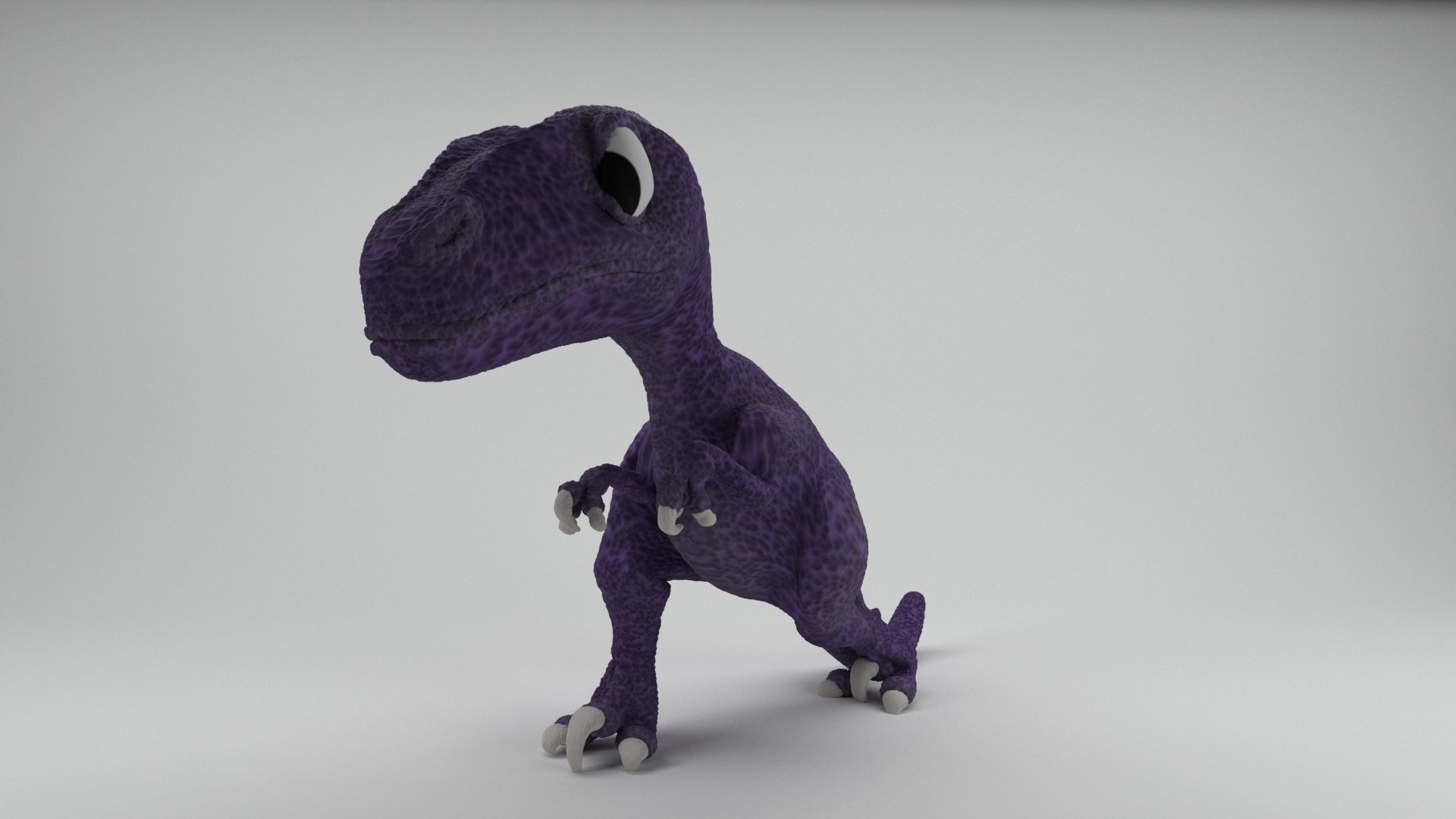 Rigged and Animated Cartoon Dinosaur 3D model_3