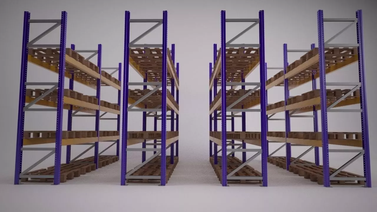 Warehouse Racking 3D model_0