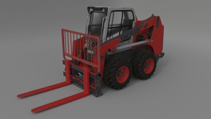Rigged BobCAT Steer Forklift 3D model