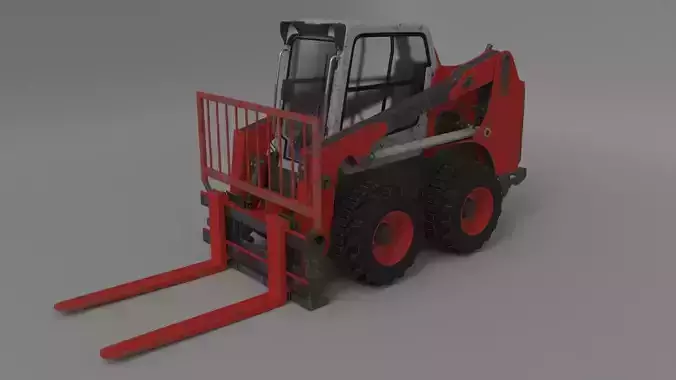 Rigged BobCAT Steer Forklift 3D model