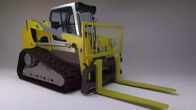 Rigged BobCAT Tracked Forklift 3D model