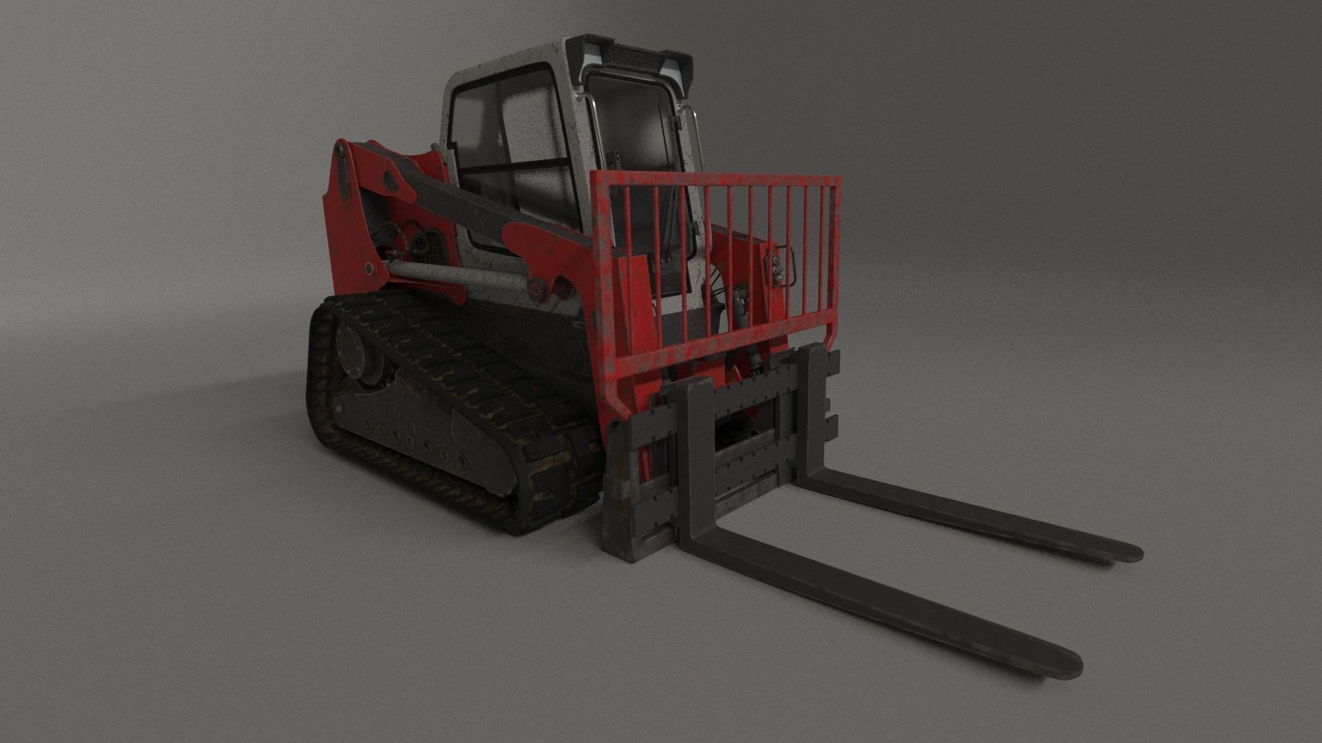 Rigged BobCAT Tracked Forklift 3D model_1