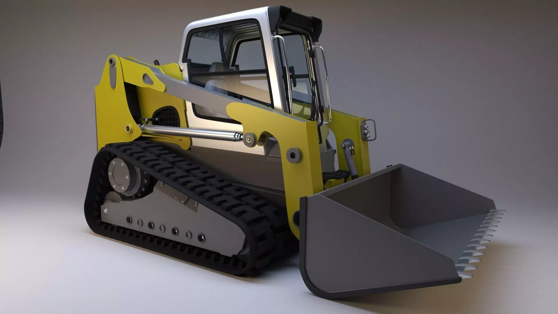 Rigged BobCAT Tracked Digger 3D model_2