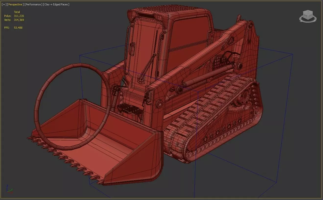 Rigged BobCAT Tracked Digger 3D model_1