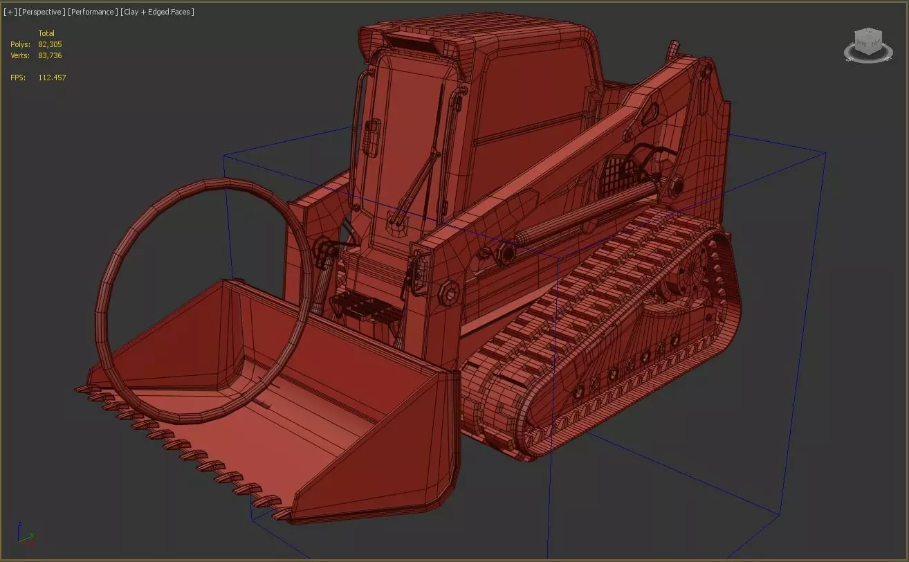 Rigged BobCAT Tracked Digger 3D model_3