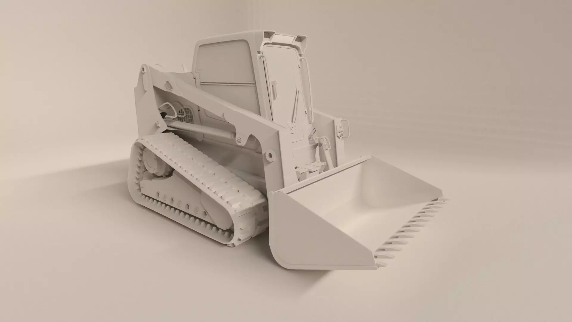 Rigged BobCAT Tracked Digger 3D model_4