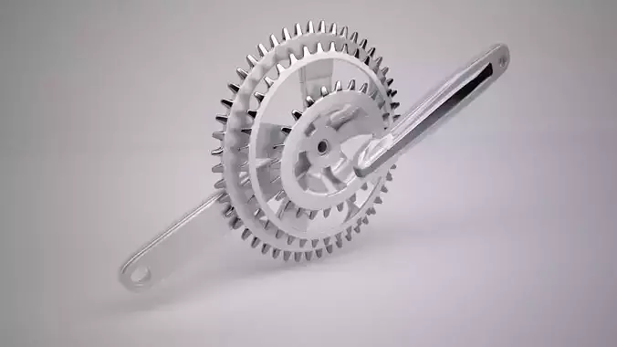 Mountain Bike Crank Set 3D model