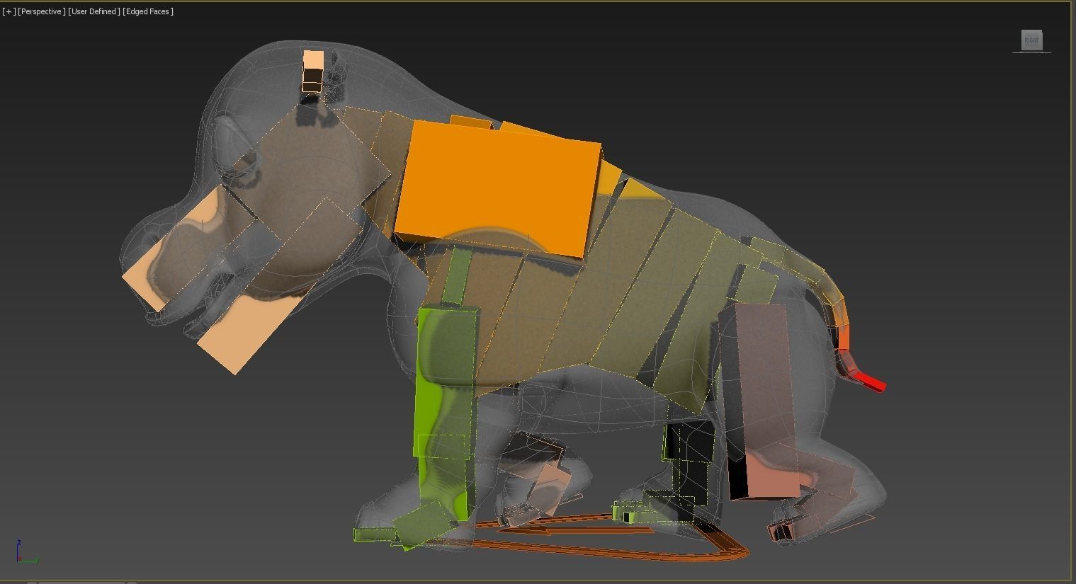 Rigged and Animated Cartoon Hippo 3D model_5