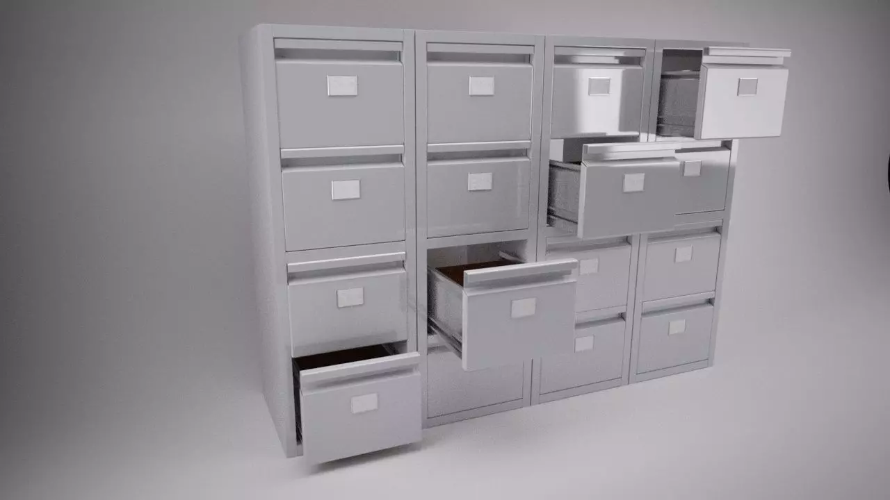 Filing Cabinet 3D model_0