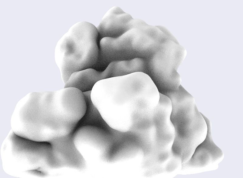 Big Cloud Low-poly 3D model_1