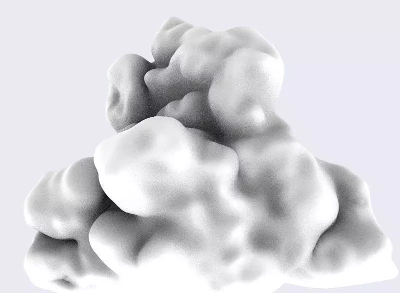 Big Cloud Low-poly 3D model_0