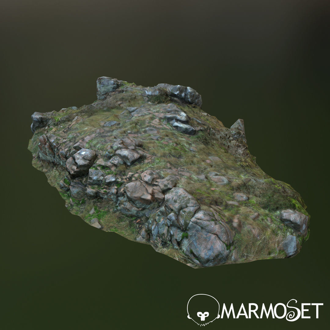 3d scanned rock cliff B Low-poly 3D model_4