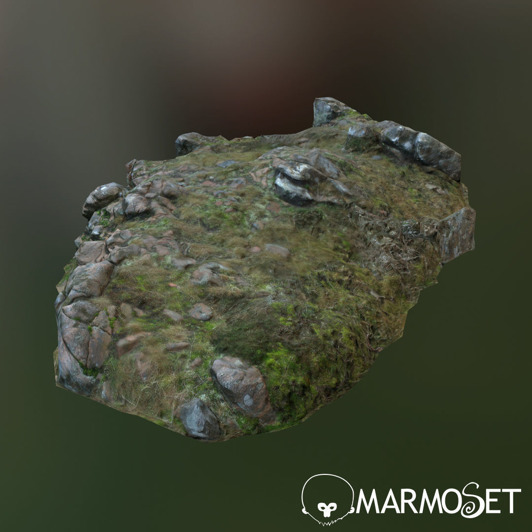 3d scanned rock cliff B Low-poly 3D model_5