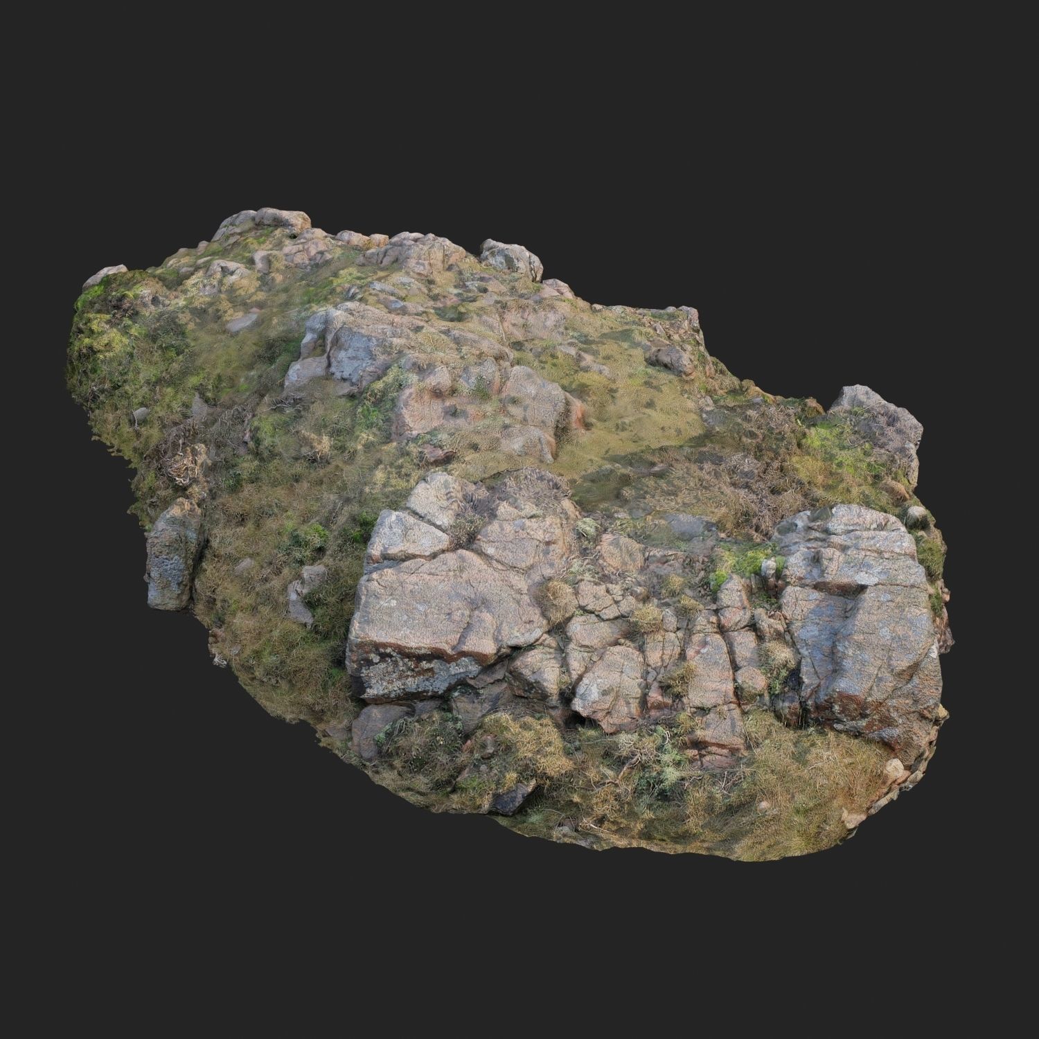 3d scanned rock cliff B Low-poly 3D model_1