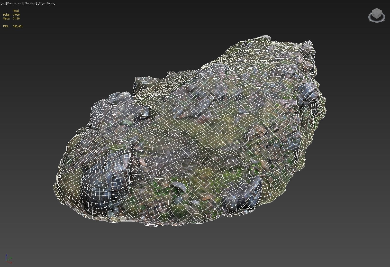 3d scanned rock cliff B Low-poly 3D model_6