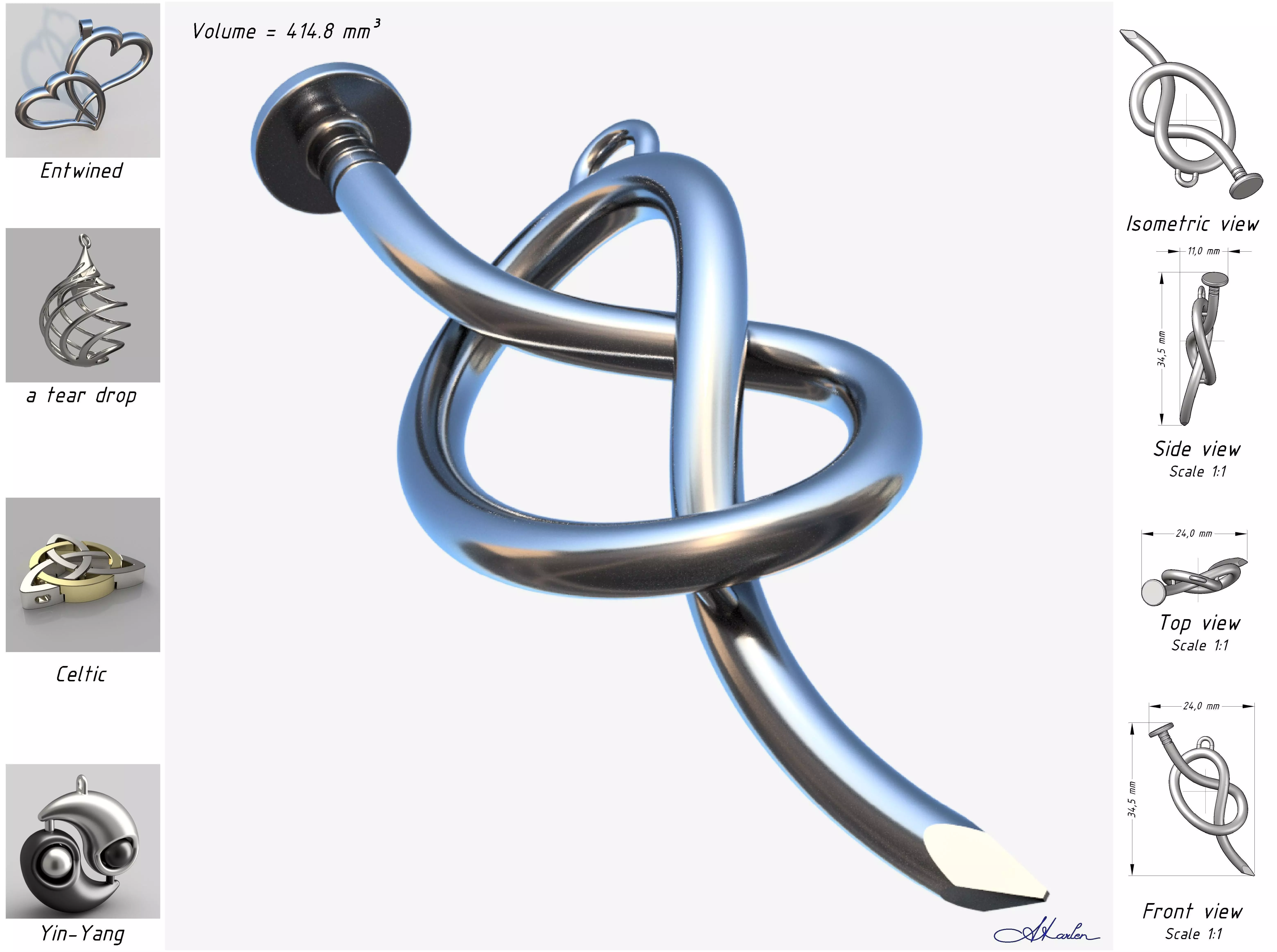 Spike metal spiral 3D print model_0