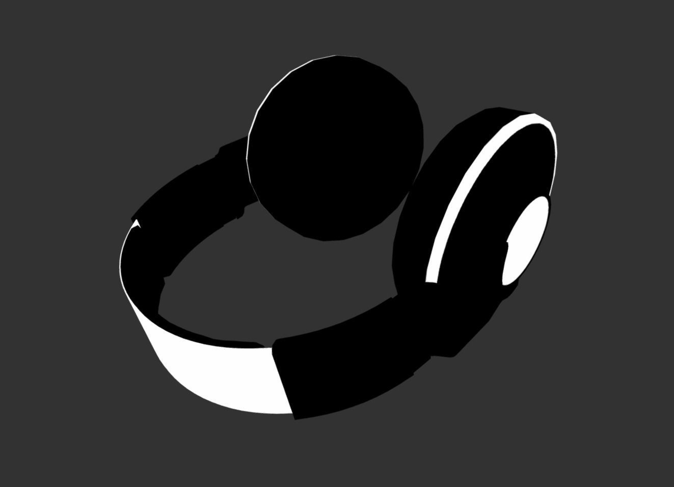 Headphones Low-poly 3D model_4