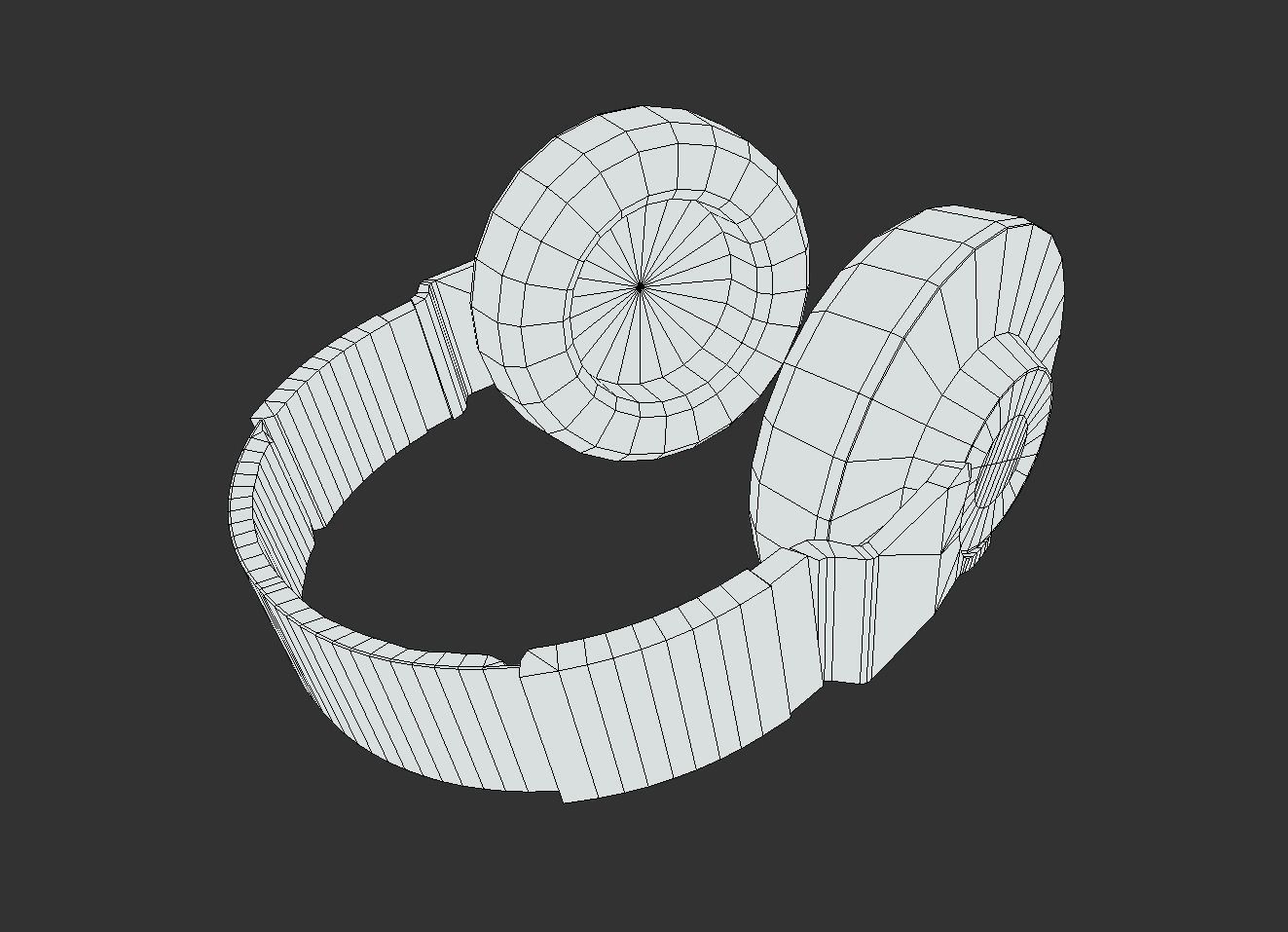 Headphones Low-poly 3D model_9