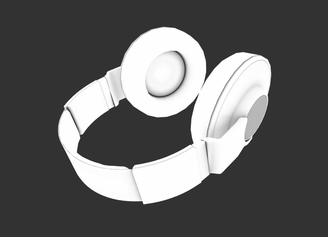 Headphones Low-poly 3D model_7