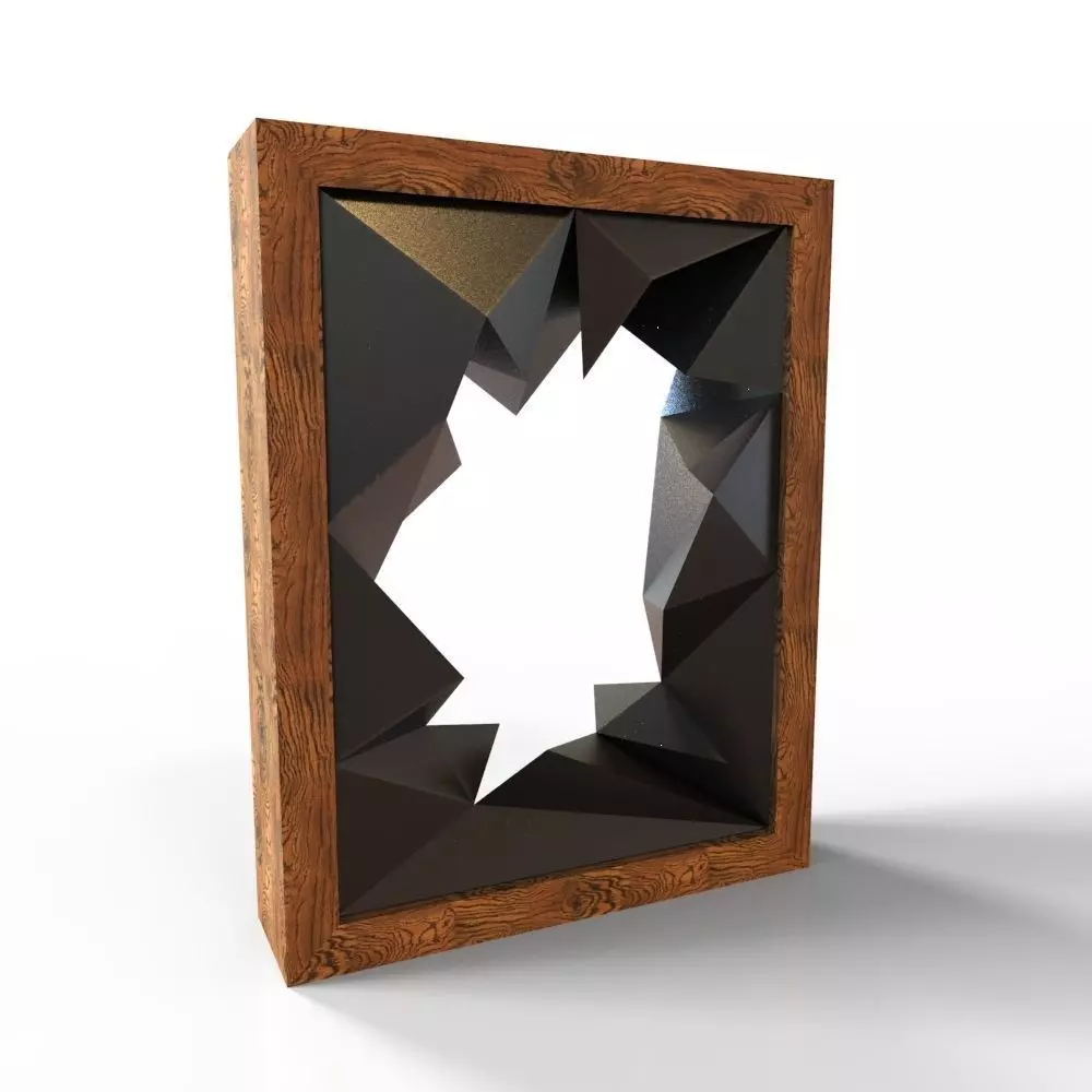 abstract-02 wooden frame with hole in it 3D model_0