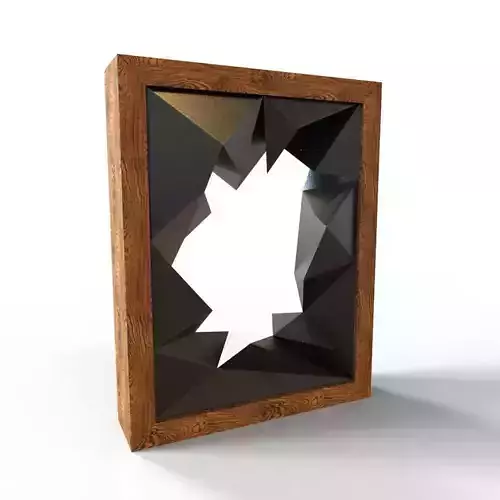abstract-02 wooden frame with hole in it 3D model