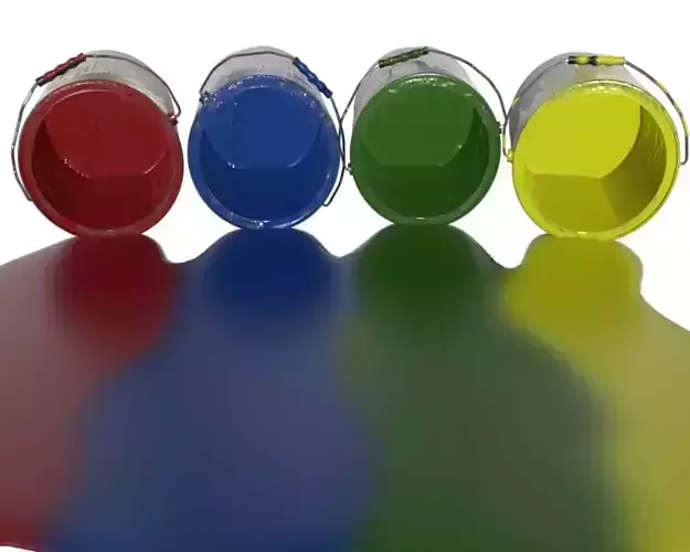 Spilled Paint 4 colors 3D model