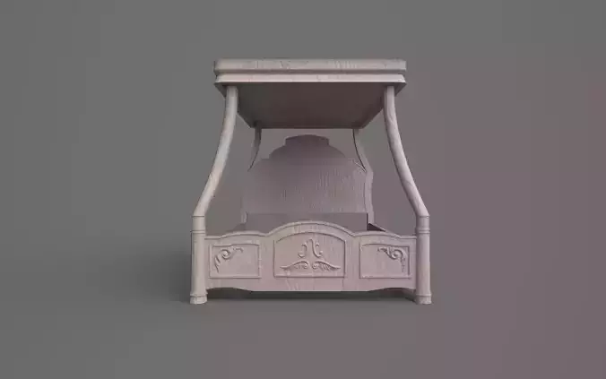 Victorian bedframe Free low-poly 3D model