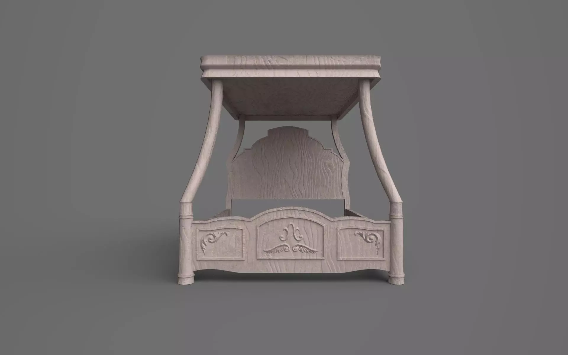 Victorian bedframe Free low-poly 3D model_0
