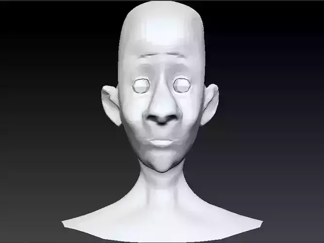 Thin Man Cartoon Head 3D model