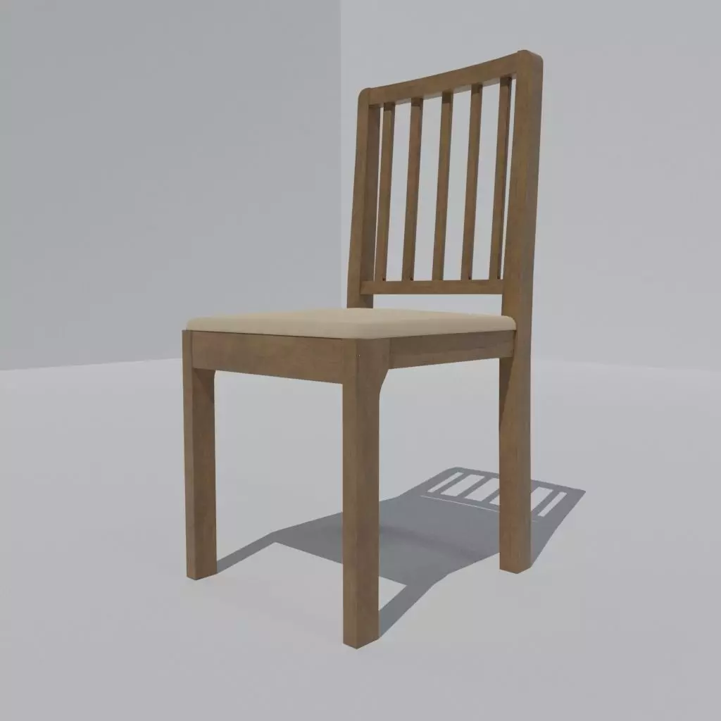 Dining Chair Free low-poly 3D model_0