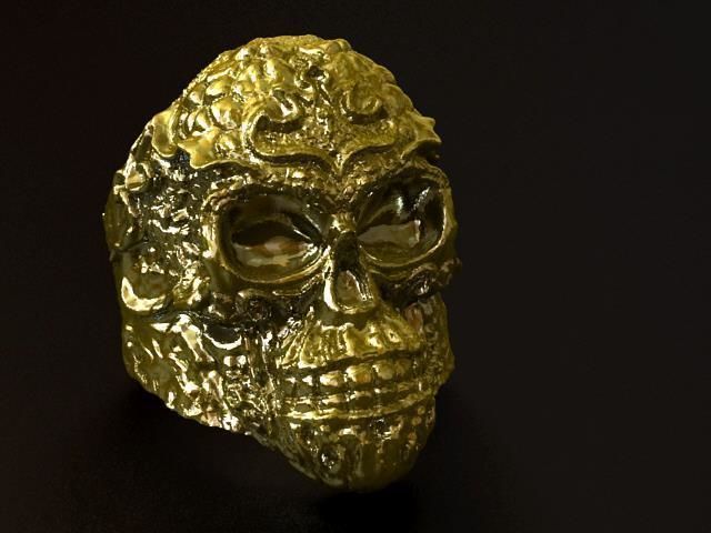 Skull Stone Ring 3D print model