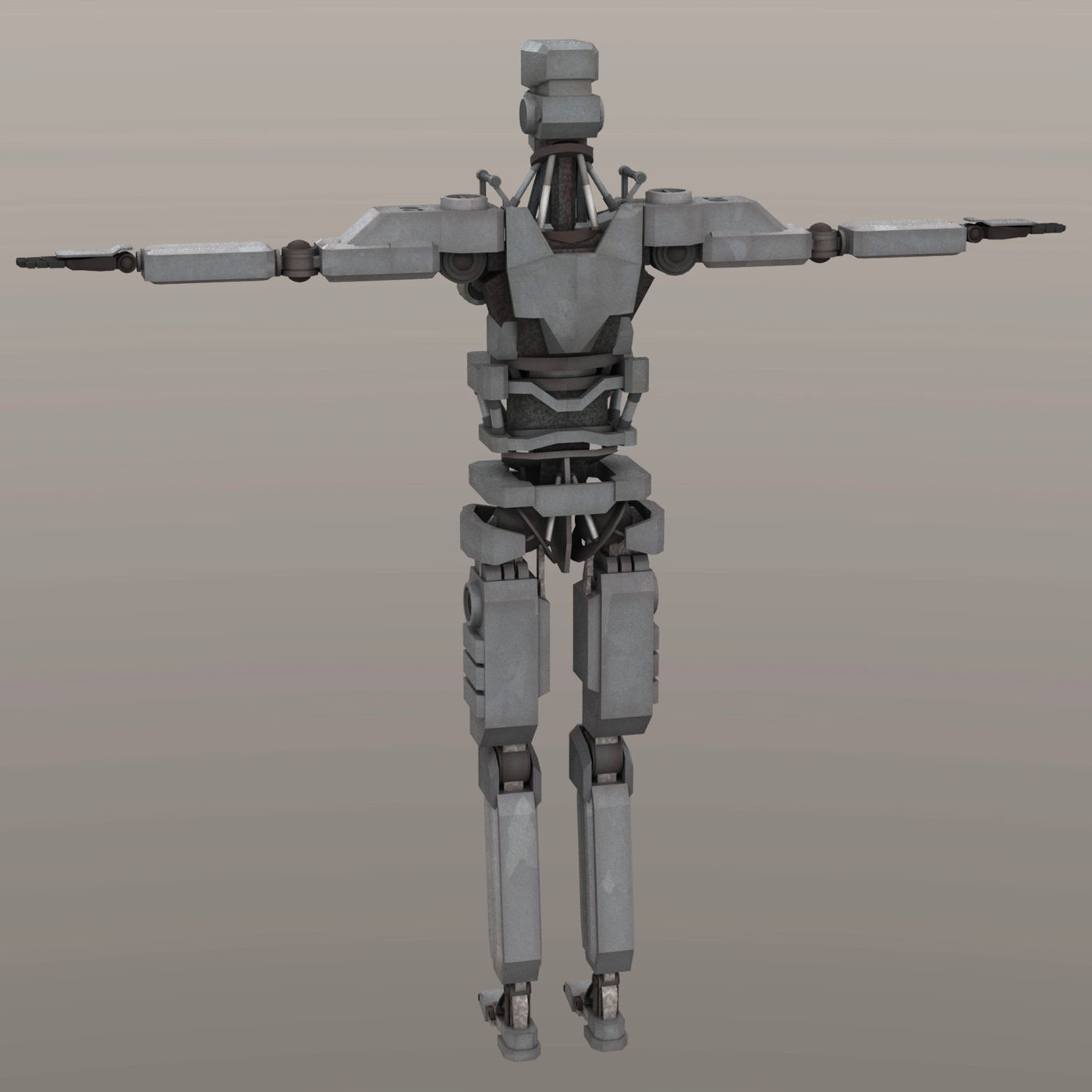 Robot Hunter LP Low-poly 3D model_4