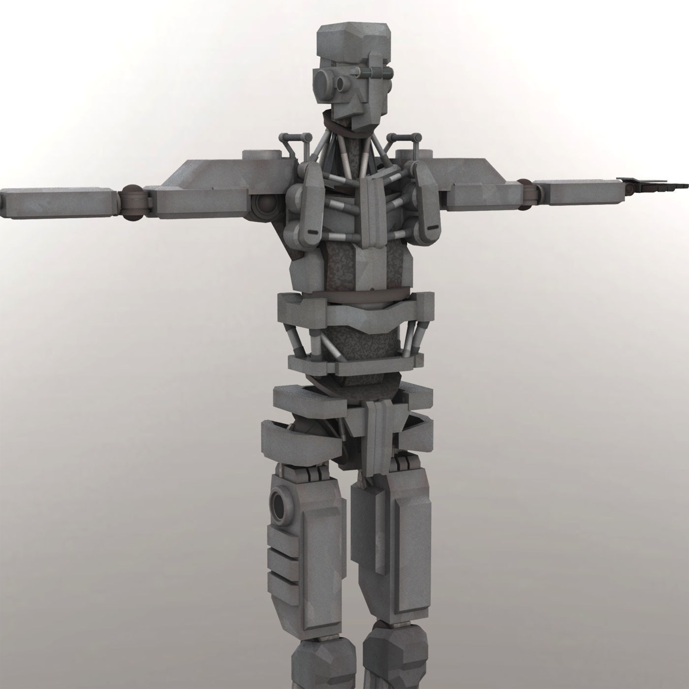 Robot Hunter LP Low-poly 3D model_3