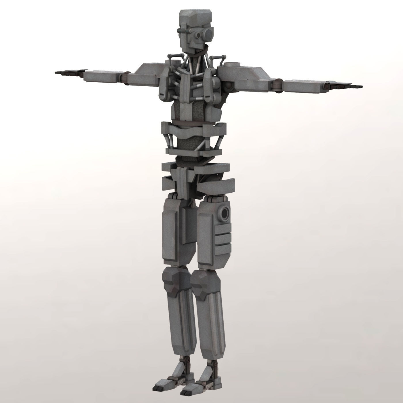 Robot Hunter LP Low-poly 3D model_2