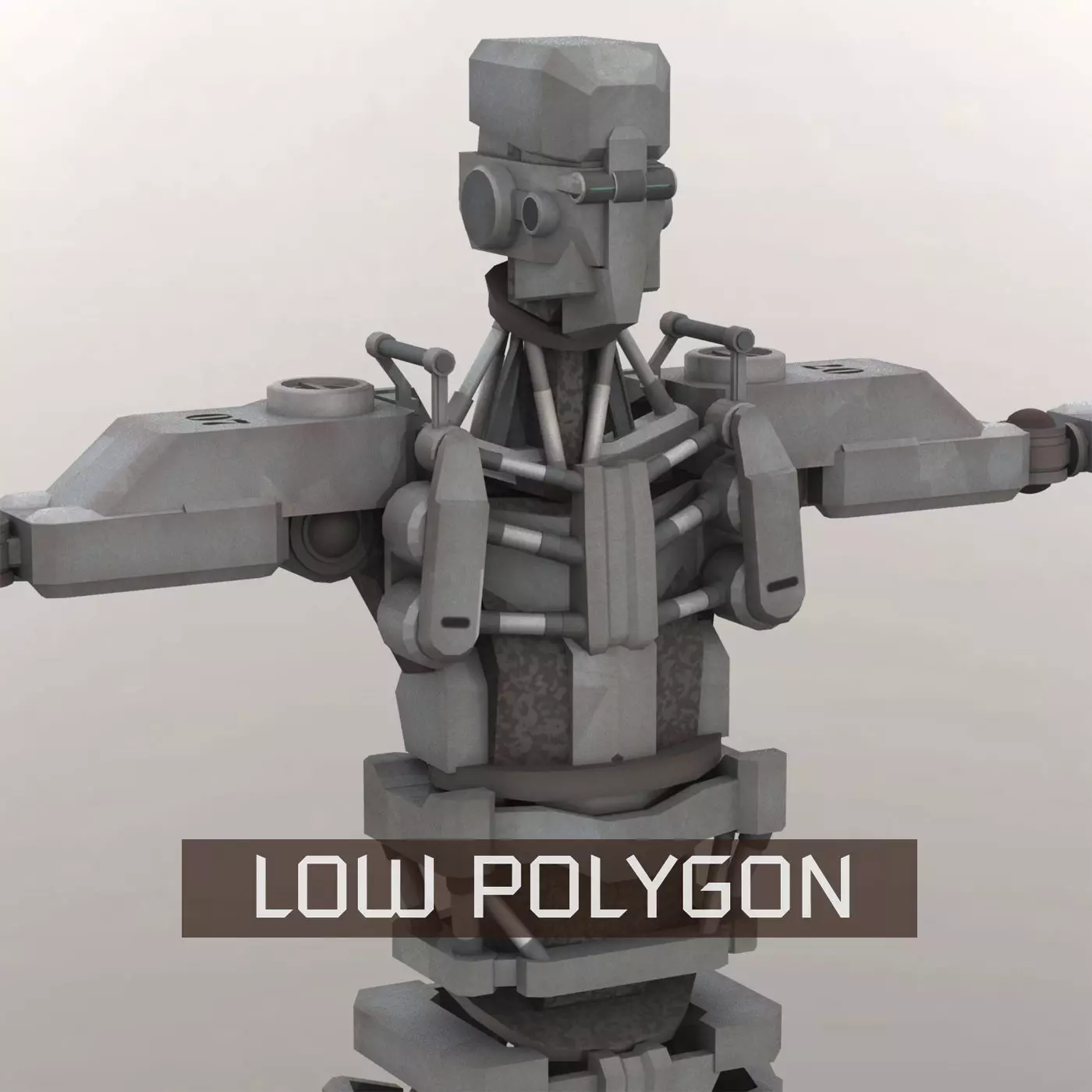 Robot Hunter LP Low-poly 3D model_0