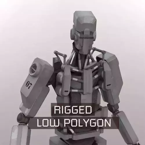 Robot Hunter Rigged LP Low-poly 3D model