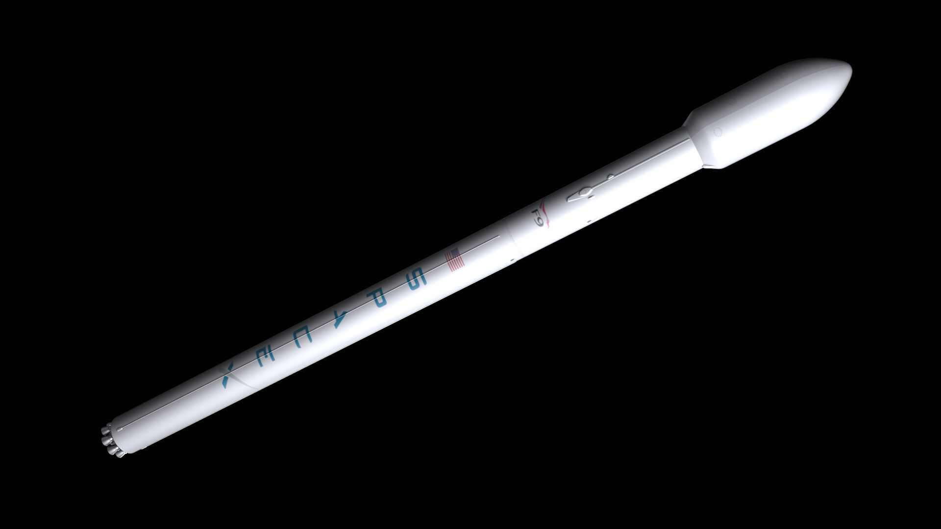 Falcon 9 Non Reusable 3D model_8