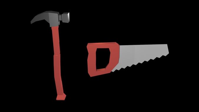 Low poly instruments Low-poly 3D model