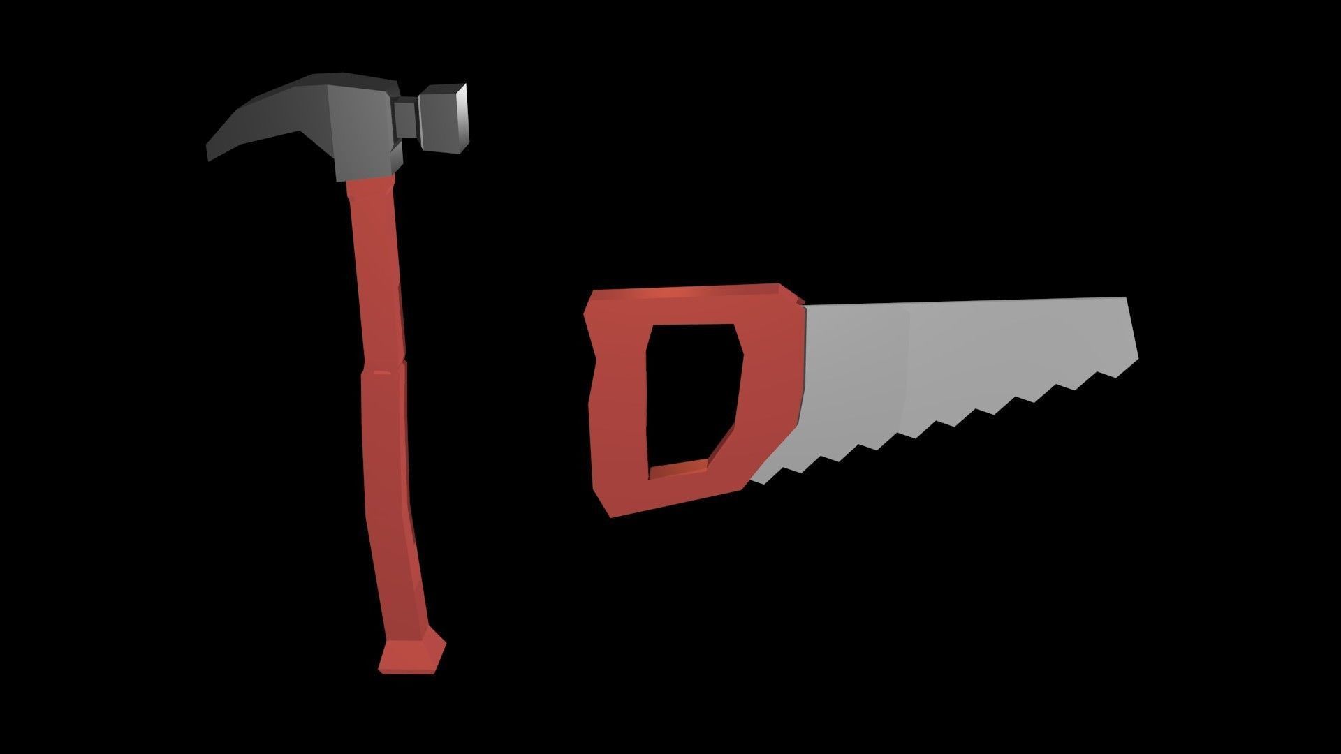 Low poly instruments Low-poly 3D model_0