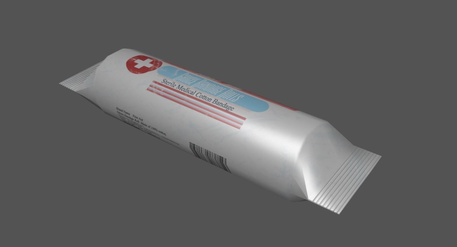 Bandage Roll Low-poly 3D model_1