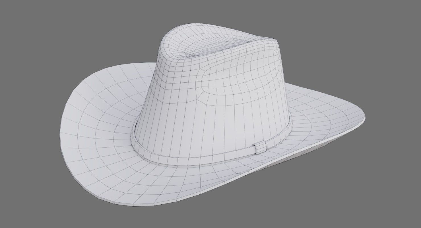 Cowboy Hat 1B Low-poly 3D model_8