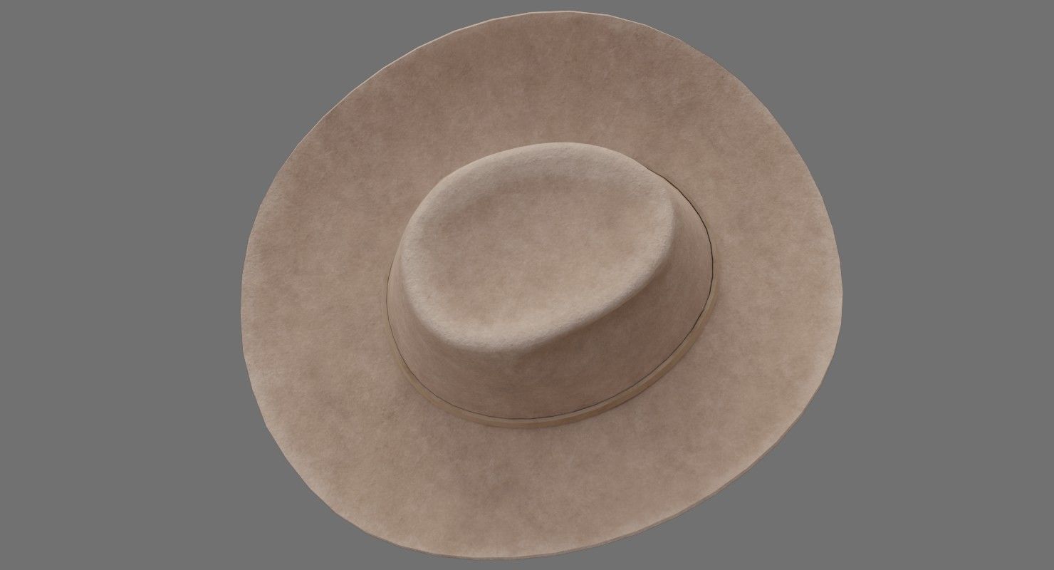 Cowboy Hat 1B Low-poly 3D model_5