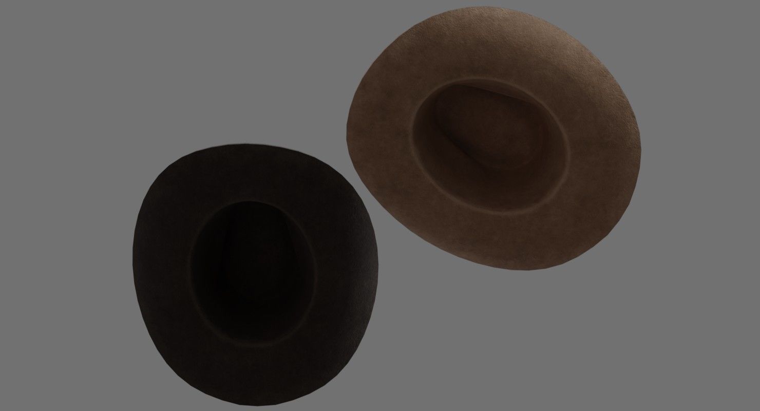 Cowboy Hat 1B Low-poly 3D model_2