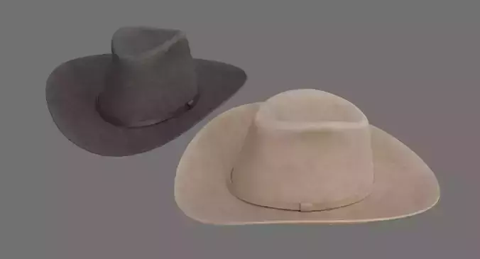 Cowboy Hat 1B Low-poly 3D model Cowboy Hat 1B Low-poly 3D model