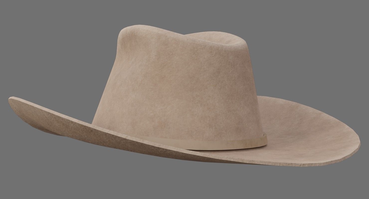 Cowboy Hat 1B Low-poly 3D model_6